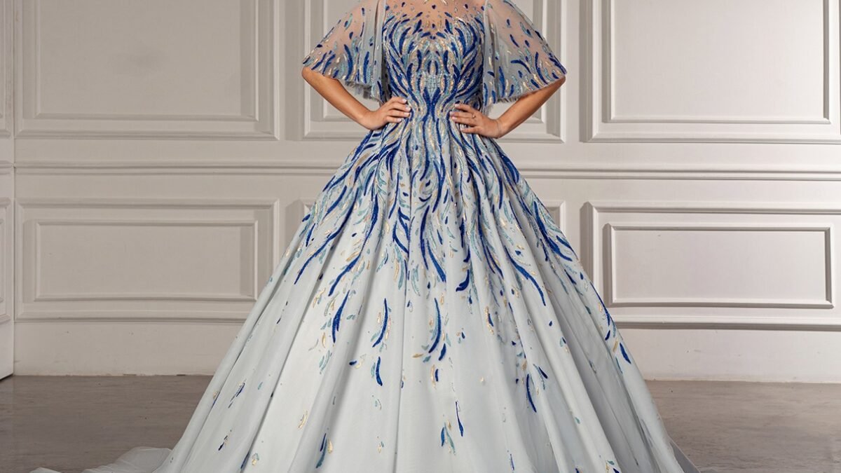 sachin and babi light blue dress Red Rose